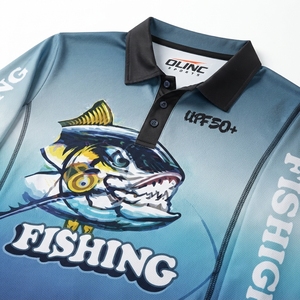 เสื้อโปโลตกปลาแบบกำหนดเอง โพลีเอสเตอร์ แขนยาว UPF 50+ ชุดตกปลา OEM โดย olinc sports - Product Image 4