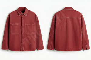 Camisas de mezclilla de algodón 100% vintage, a la moda, con botones y bolsillos delanteros, manga larga, estilo desgastado, para venta al por mayor. - Product Image 2