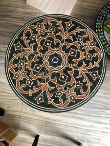 Round Marble Inlay Dining Table Handmade Pietra Dura Floral Medallion Design Stone <b>Top</b> Luxury Center Table Home Decor - Product Image 2