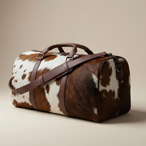 Wholesale genuine cowhide leather hair on travel <b>bags</b> custom logo supplier OEM premium fashion luggage <b>bag</b> for sale in low price - Product Image 1