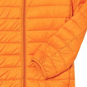 Blouson matelassé léger coupe-vent à col montant orange pour homme, fermeture éclair, manches longues avec poches, faible MOQ - Product Image 4