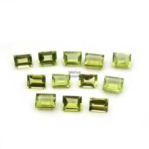 Piedras preciosas de peridoto natural con corte baguette de 3x5 mm, facetadas y calibradas para la elaboración de joyería fina, peridoto verde genuino. - Product Image 3