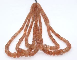 Perles naturelles en forme de rondelle à facettes en pierre de soleil pour la fabrication de bijoux - Product Image 2