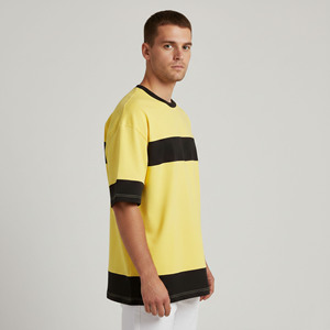 OEM/ODM Custom Made Heavyweight Cotton 2 tone Round Neck T-Shirt Drop Shoulder <b>Hip</b> Hop Breathable Gym Wear T-Shirt <b>for</b> men's - Product Image 3