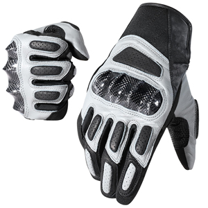 ถุงมือมอเตอร์ไซค์หนังคุณภาพสูง ป้องกันนิ้วเต็มรูปแบบ สำหรับผู้ชายและผู้หญิง ระบายอากาศได้ดี สวมใส่สบาย ใช้งานง่าย - Product Image 1