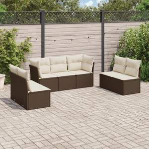 Conjunto de Sofás Modulares Grandes de Ratán PE Marrón para Jardín, Muebles de Patio con un Elegante Diseño Modular - Product Image 1