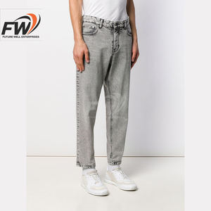 Pantalon en jean pour homme, style vintage, délavé, déchiré, coupe slim, patchwork, personnalisable avec logo, vente en gros OEM, prix bas - Product Image 3
