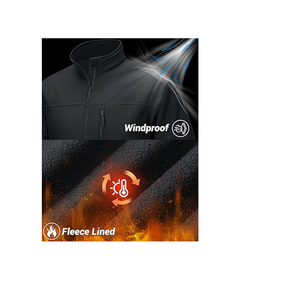 Men's Lightweight Softshell Jacket Fleece <b>Lined</b> Waterproof Tactical Rain Zip Up Winter <b>Coat</b> Windbreaker Casual - Product Image 4