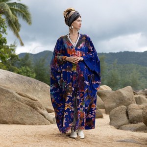 Belle Nouveau Kimono Robe D'été Surdimensionné Vacances Look Boho Festival Bohème Boho Chic À La Mode Femmes Tie Dye Kimono - Product Image 1
