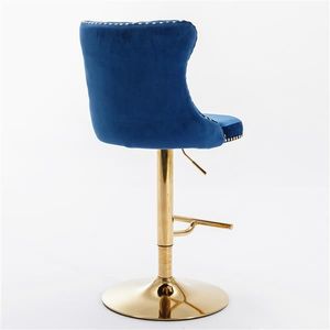 Modern Upholstered Bar <b>Stools</b> Comfortable Backs Golden Swivel Velvet Furniture <b>Adjustable</b> Seat Height 25-33 Inch for Bar Chair - Product Image 5