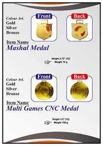 Medalla Deportiva Personalizada, Redonda, Tipo Escudo, Chapada en Oro, Plata o Bronce, para Eventos Escolares - Product Image 4