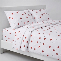Parure de lit et 2 taies d'oreiller en coton 100% classique 150 fils/cm² de qualité supérieure, toutes saisons