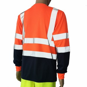 Camisa Reflectante de Alta Visibilidad para Construcción, Manga Larga, Cuello Redondo, Ropa de Trabajo para Hombre, Poliéster de Secado Rápido, Ropa de Seguridad Reflectante - Product Image 3