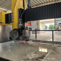 Machine de découpe multifonctionnelle à jet de pierre et de porcelaine à moteur CNC 5 axes PLC haute puissance