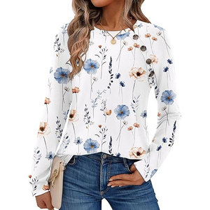 Camisas de Manga Larga Personalizadas de Fábrica en Oferta, Precio Económico, Alta Calidad, Camisas de Manga Larga Lisas de Color Sólido para Mujer - Product Image 3