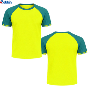Ropa para hombre, camiseta informal de manga corta con cuello redondo y bloques de color naranja y verde, diseño liso de punto tipo jersey, tallas grandes. - Product Image 4