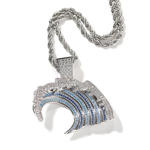 Pendentif Aigle Plaqué Or avec Moissanite, Collier Hip Hop pour Homme, Style Quotidien, Collier Force et Liberté - Product Image 6