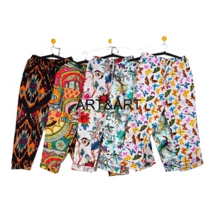 ผู้ผลิตและขายส่งอินเดียอินเดียบล็อกพิมพ์ผู้หญิงชุดนอนผ้าฝ้าย Loungewear ชุดกลางคืนพร้อมกระเป๋าจํานวนมาก - Product Image 2