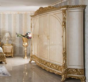 Juego de Dormitorio King Size de Lujo, Estilo Francés, Madera de Caoba Sólida, Tallado a Mano, con Almacenamiento, Estilo Antiguo - Product Image 3