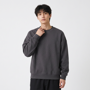 Wholesale custom boxy fleece <b>crewneck</b> with pigment dyed and <b>crewneck</b> sweatshirt for US clothing brands - Product Image 2