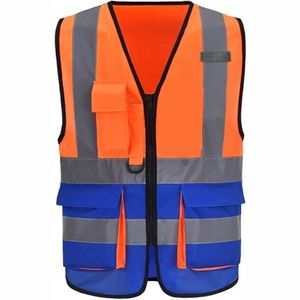 Gilet de sécurité de qualité industrielle, gilet de direction haut de gamme, vert fluo, haute visibilité, gilet de protection avec clip radio intégré - Product Image 5