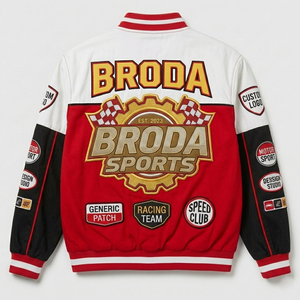 Chaqueta de Motocicleta 100% Algodón Nueva al por Mayor, con Logotipo Bordado Personalizado en Toda la Superficie, Estilo Vintage Nascar, Unisex, Pakistán - Product Image 1