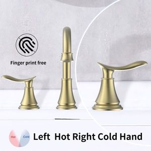 Rubinetto da Bagno Dorato Spazzolato da 8 Pollici con Doccetta Girevole a 360° e 2 Maniglie per Lavabo - Product Image 4