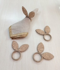Anillo para Servilletas de Ratán con Forma de Conejo, Ecológico y Hecho a Mano, Ideal para Decoración de Mesa, Decoración del Hogar, Restaurantes, Cafés y Eventos - Product Image 5