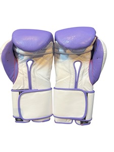 Guantes de Boxeo Nuevos de Primera Calidad, Color Lila Blanco, de Cuero Genuino, Unisex, con Cierre de Velcro Ajustable, Sin Boxeo No Hay Vida, para Sparring - Product Image 3
