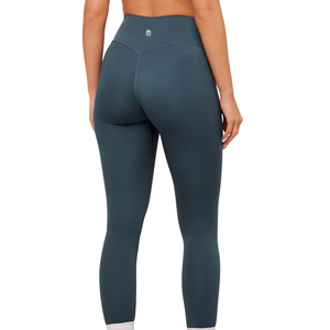 Leggings de yoga taille haute premium pour femme, anti-transparence, couleur turquoise, en nylon et élasthanne, respirants, pour le sport et le fitness - Product Image 2