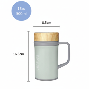 Meilleure vente Bouteille thermos moderne portable sous vide en acier inoxydable de style classique de 16oz/500ml avec doublure en porcelaine - Product Image 5