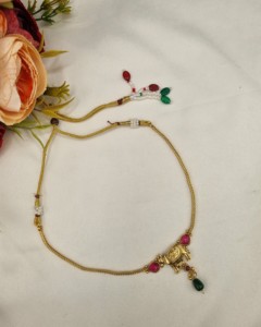 Cow Motif Necklace With Coordinating Earrings South <b>Indian</b> Temple Jewelery <b>Set</b> Gold Plated Brass Based Jewelery <b>Set</b> Manufacturer - Product Image 4
