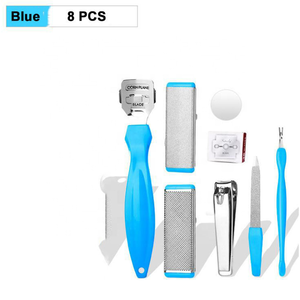 Stainless Steel Pedicure Kit Blue Foot Grooming Tools Nail Care Set with Dead Skin Remover Private Label - Product Image 1