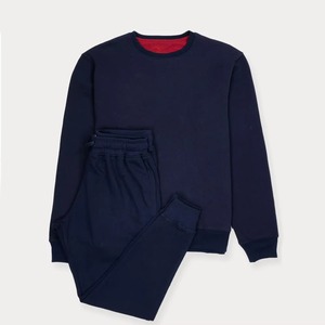 <b>Men's</b> <b>Navy</b> Blue Solid Tracksuit Full Sleeve Crew Neck Sweatshirt Elastic Waist <b>Jogger</b> Pants Casual Sportswear Autumn Wear - Product Image 5