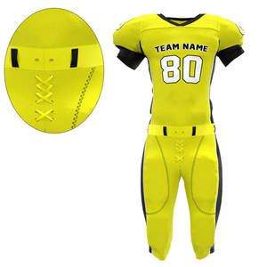 Uniforme de football américain 100% polyester, couleur unie personnalisée, design de votre propre logo, respirant, pour jeunes. - Product Image 3