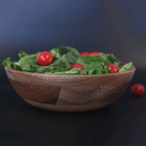 <b>Safe</b> Healthy Acacia Wood Serving Bowl <b>Large</b> Durable Wooden Fruit Salad Soup for Kitchen Tableware Party Use Available - Product Image 5