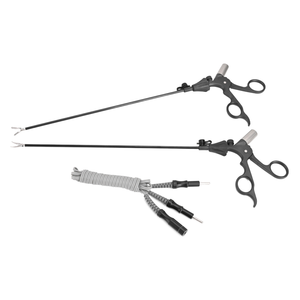 DANTRIC IMPLANTS DADDY D PRO Pinzas de agarre laparoscópicas manuales tipo cocodrilo 5mm x 33cm con dientes rectos retrogrados, juego de instrumentos - Product Image 1