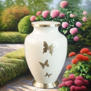Top nouveau Design urnes funéraires élégant personnalisé crémation blanc papillon en aluminium métal souvenir urne funéraire pour les cendres humaines - Product Image 1