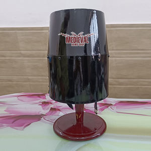 หมวกเหล็กนักรบสีดำลายกางเขนทองเหลือง สำหรับนักรบครูเสด ชุดเกราะสำหรับจัดแสดงและสวมบทบาทสมมติสำหรับผู้ใหญ่ - Product Image 3