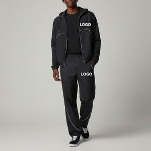 Conjunto de Chaqueta y Pantalones Deportivos de Nailon Personalizados, Chaqueta Cortavientos Ligera Informal, Chaqueta Cortavientos de Nailon para Hombre, Chándal para Hombre - Product Image 1