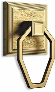 Battant de porte en laiton poli miroir, style rustique, traditionnel indien, gravé - Product Image 3