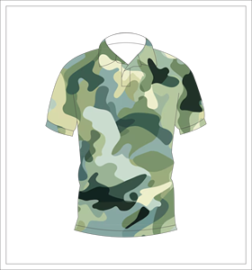 Polo de sport décontracté à manches courtes en sublimation camouflage vert clair, impression personnalisée, unisexe - Product Image 4