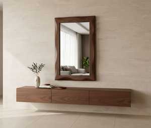 Modern Handmade Eco-Friendly Wooden Accent <b>Mirror</b> for Living Room Wall Display - Product Image 2