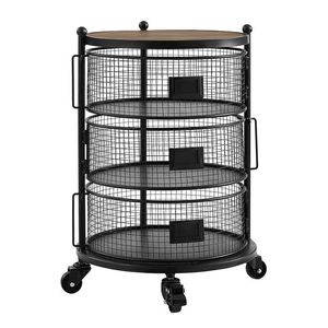 Carrito Metálico Rodante para Cocina con Estantes Resistentes y Diseño Práctico de Cestas - Product Image 1