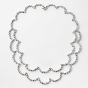 Collar de tenis de lujo de oro blanco de 14K con doble fila de diamantes cultivados en laboratorio de 18.82ct, piedras redondas, joyería fina de diseñador - Product Image 1