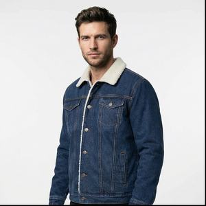 2025 Venta al por mayor de moda personalizada de invierno ropa de calle para hombres chaqueta vaquera negra en blanco - Product Image 1