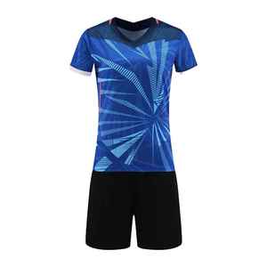 Camiseta Deportiva Corta con Cuello en V, Estampada, Uniforme de Voleibol, Secado Rápido, Poliéster, Primavera/Verano, Cintura Elástica, Bolsillos Delanteros, para Partidos de Club - Product Image 1
