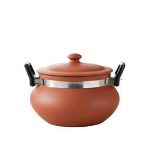 Olla de Barro Natural Ecológica SwamiG TradeX con Asas, Modelo de Utensilio de Cocina, Barro Natural Hecho en India - Product Image 3