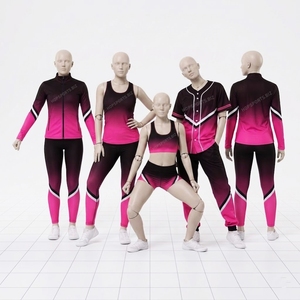 Conjunto de Ropa de Práctica Personalizada por Sublimación, Ropa de Práctica de Baile, Ropa de Calentamiento para Baile y Animación - Product Image 2