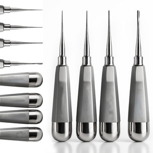 Surgical Tooth Extraction Instruments 1.5mm 2.5mm <b>3</b>.5mm 4.5mm Professional Dental Root Dental Elevator Set of 4 pcs Set - Product Image 1